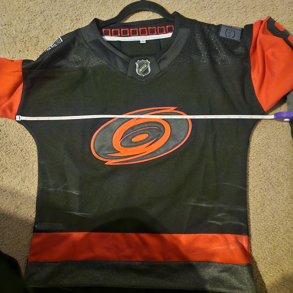 Carolina Hurricane Burns Black and Red Hockey Jersey - Picture 4 of 4